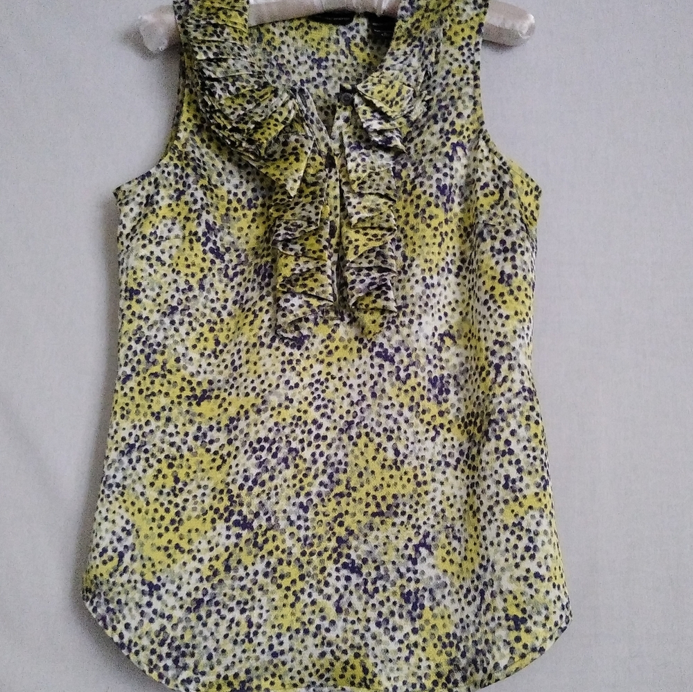 NY&C Sleeveless Ruffled Animal Print Blouse 6